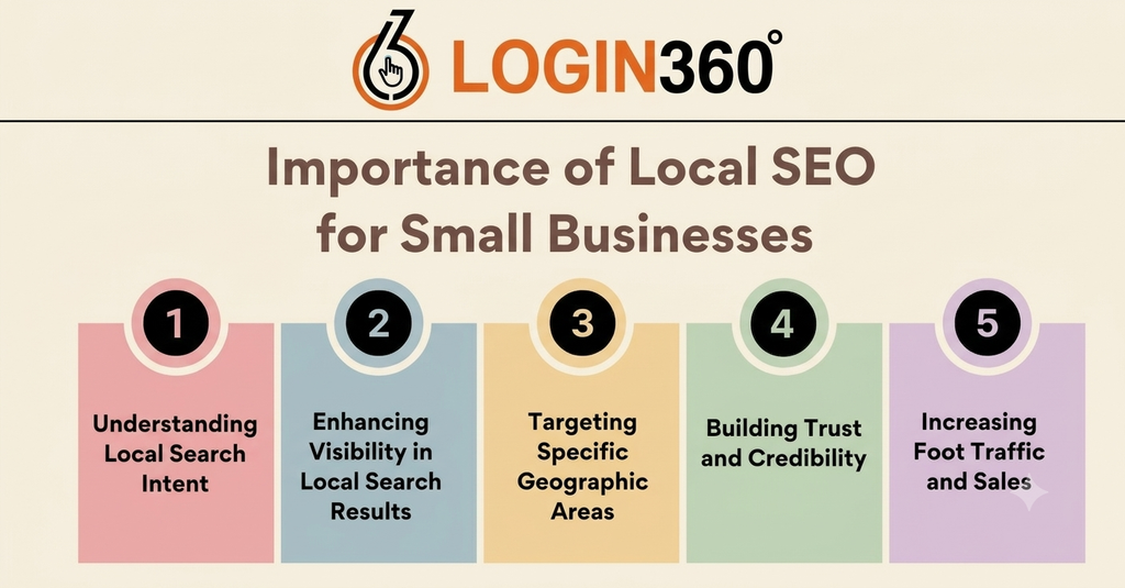 Importance of Local SEO Infographic with Login360 Logo