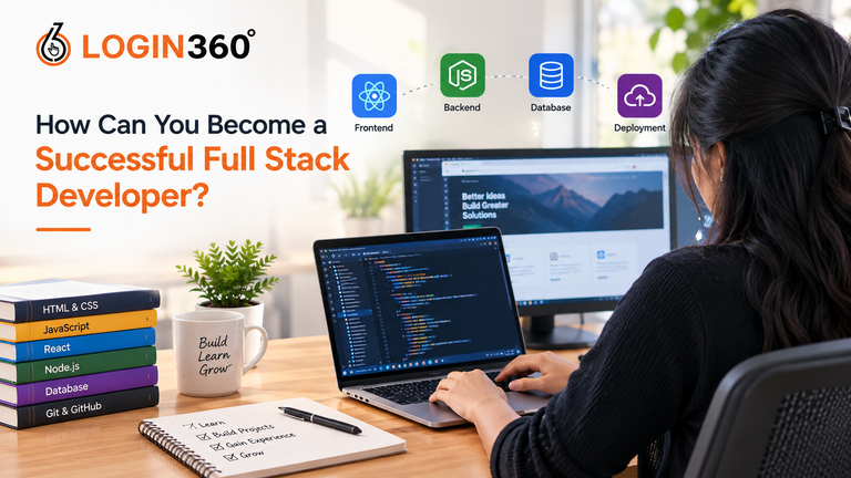 How to become a successful full stack developer with frontend, backend, database, and coding concepts