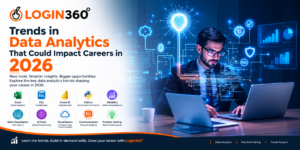 Data analytics trends in 2026 featuring AI and automation, cloud analytics, real-time analytics, predictive analytics, data visualization, SQL, and career opportunities